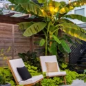 Rooftop outdoor space in a three-level rear addition in Eastern Market, Washington DC.