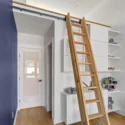 Bedroom in a garage conversion accessory dwelling unit in Eastern Market, Washington DC.