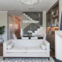 Reimagined living room in a DC row home remodel in Logan Circle, Washington DC.