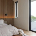 Primary bedroom in a custom home remodel at the Wharf, Washington DC.