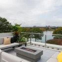 ooftop patio in a whole home remodel overlooking the Wharf, Washington DC.